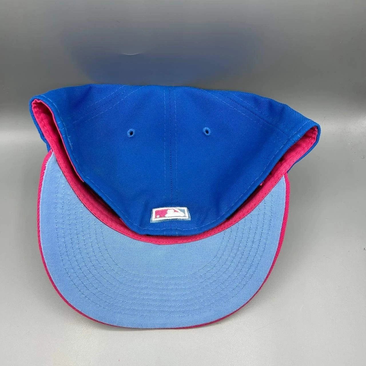 New Era Brooklyn Dodgers Hat Men 7 5/8 Blue Pink MLB Fitted Cap Size ONE SIZE - 6 Thumbnail