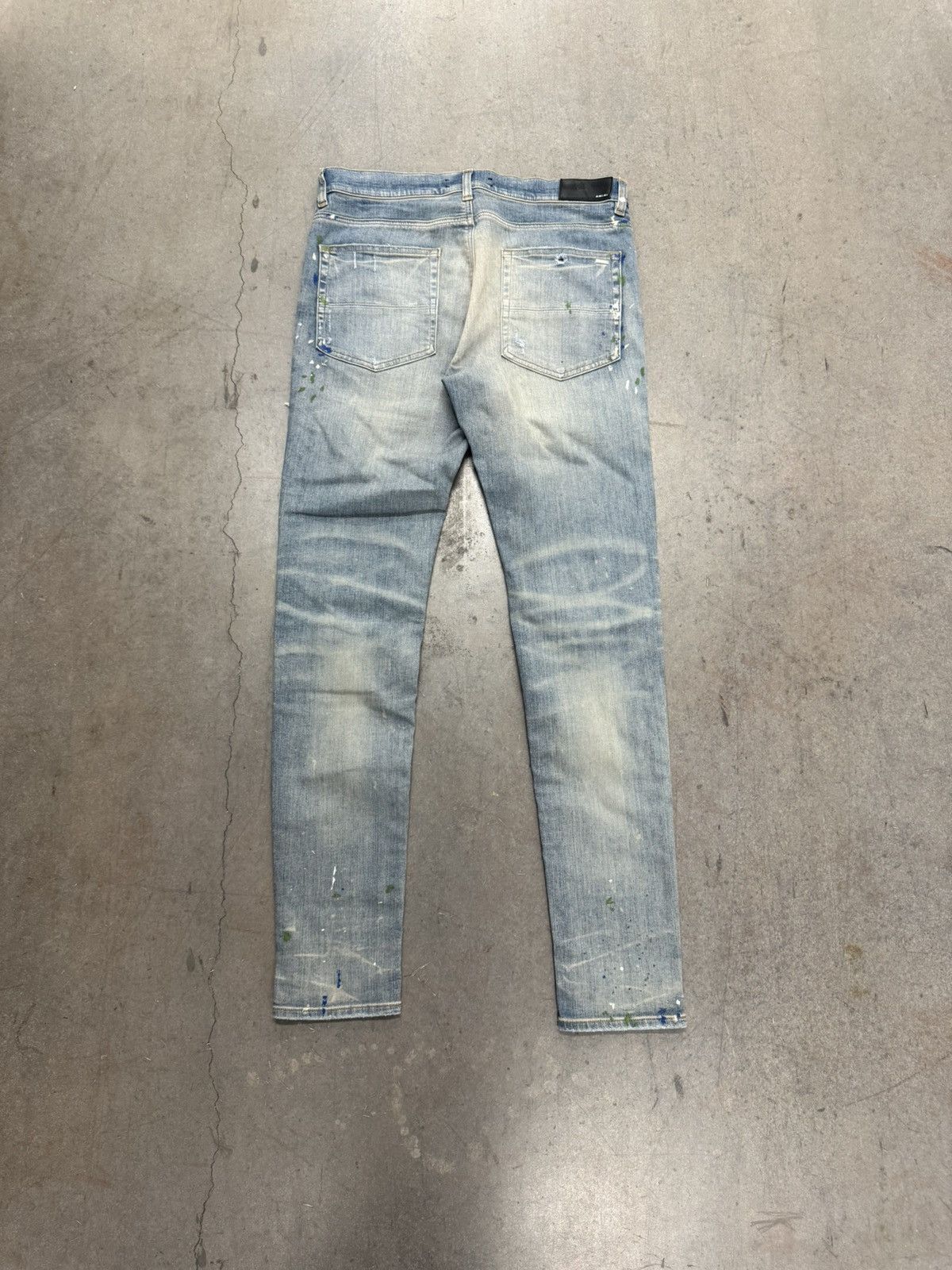 Amiri MX1 DENIM PATCH PAINT SPLATTER SKINNY JEANS Size US 34 / EU 50 - 2 Thumbnail