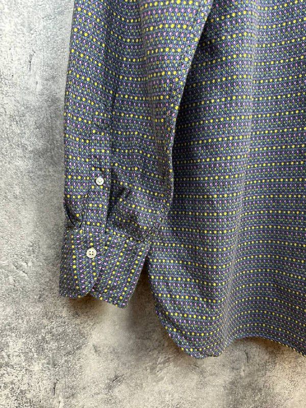 Emmett Emmett London Harlequin Dobby Cotton Button-Up Shirt Size US XL / EU 56 / 4 - 9 Thumbnail
