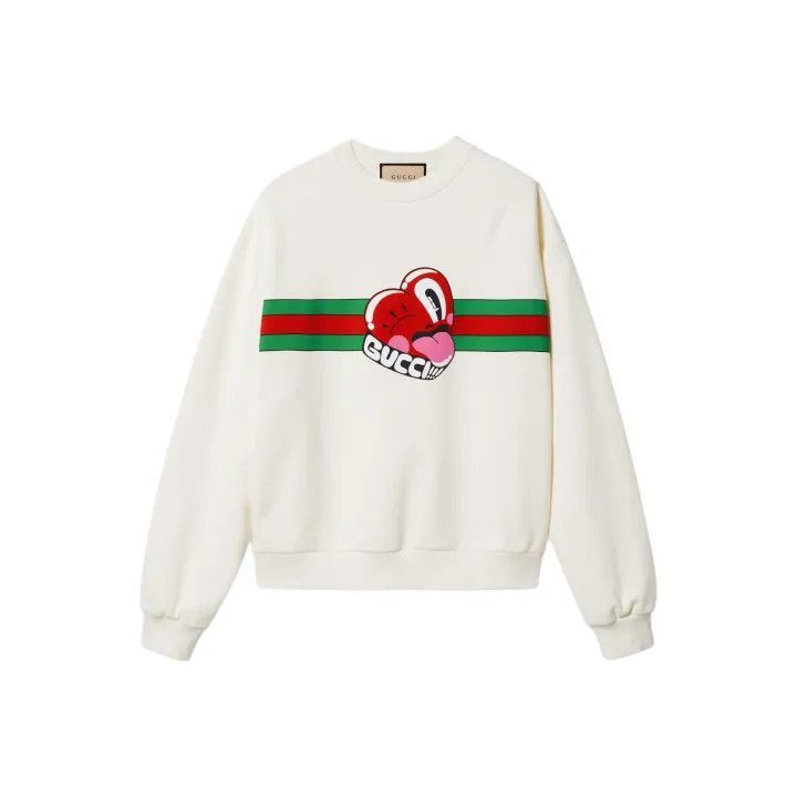 Gucci Gucci SS24 Heart Print Long Sleeve Sweatshirt -2506