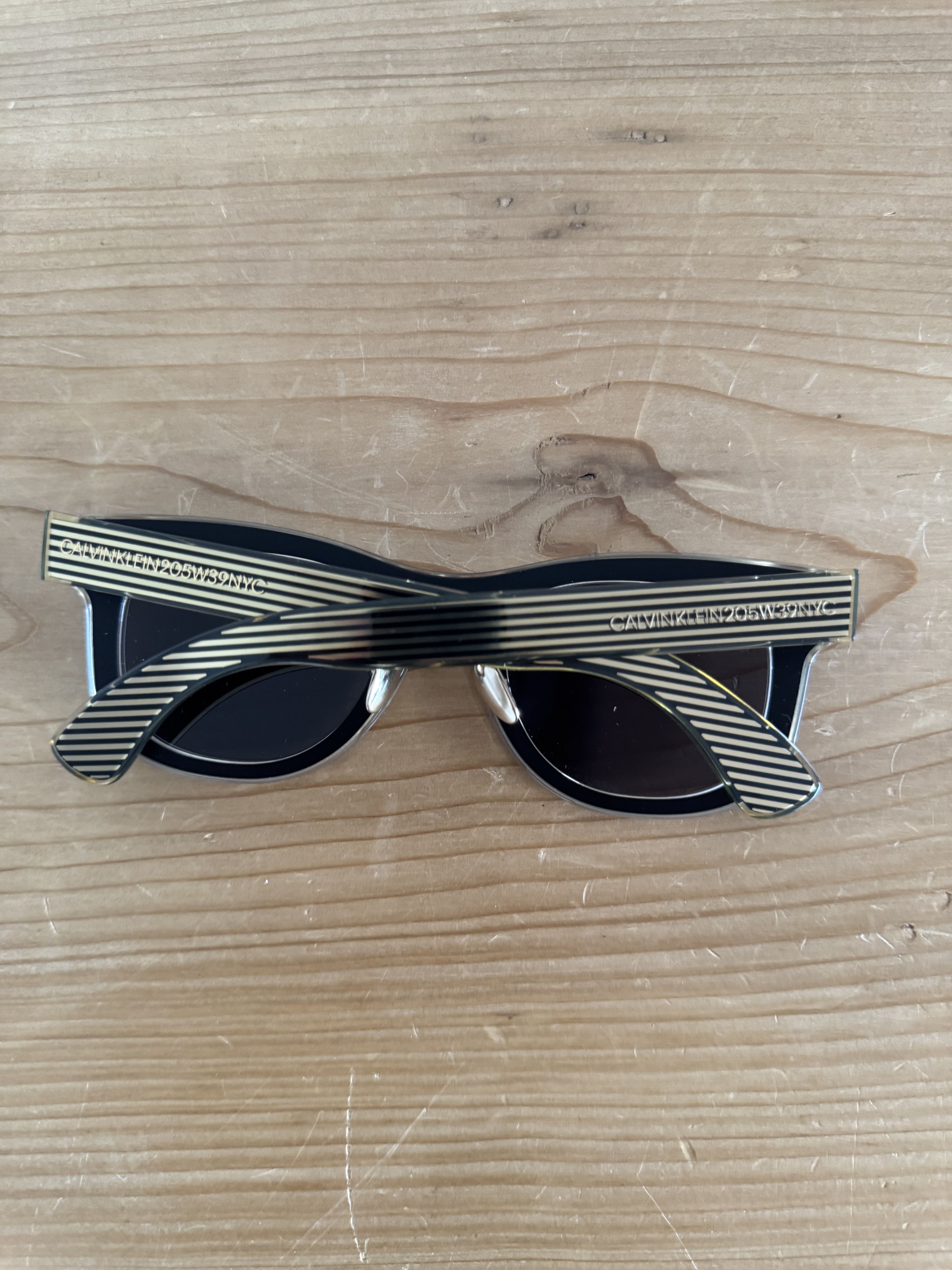 Calvin Klein 205W39NYC CKNYC1954S Striped Oversized Shield Sunglasses Size ONE SIZE - 9 Thumbnail