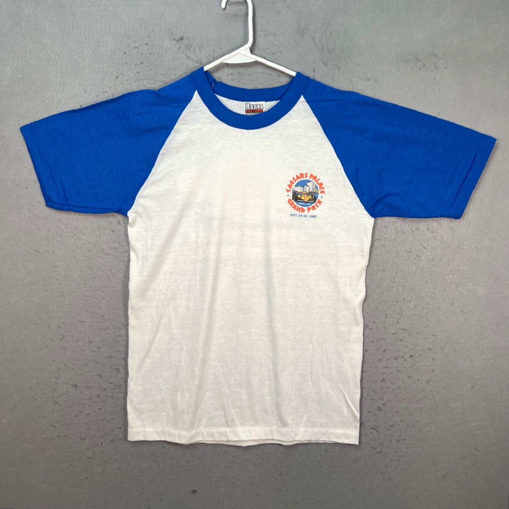 Hanes VINTAGE 1982 Caesars Palace Grand Prix Datsun 280ZX Turbo Pace Car T Shirt Medium Mens White Hanes Cotton Blend Crew Neck Short Sleeve Shirt Size US M / EU 48-50 / 2 - 2 Thumbnail