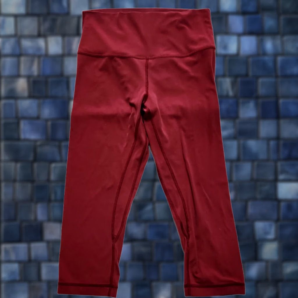 Lululemon Lululemon Cropped Leggings Womens 8 Red Solid Activewear Bottoms Pants Size 30" / US 8 / IT 44 - 1 Thumbnail