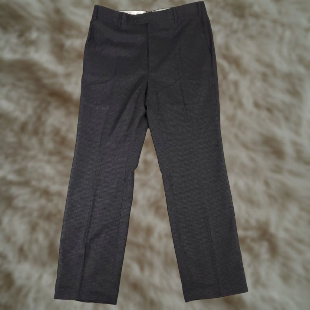 Zanella Zanella Pants Mens 32x28 Gray Dress Pants Flat Front Wool Trousers Chino Slacks Regular Fit Size US 32 / EU 48 - 1 Thumbnail