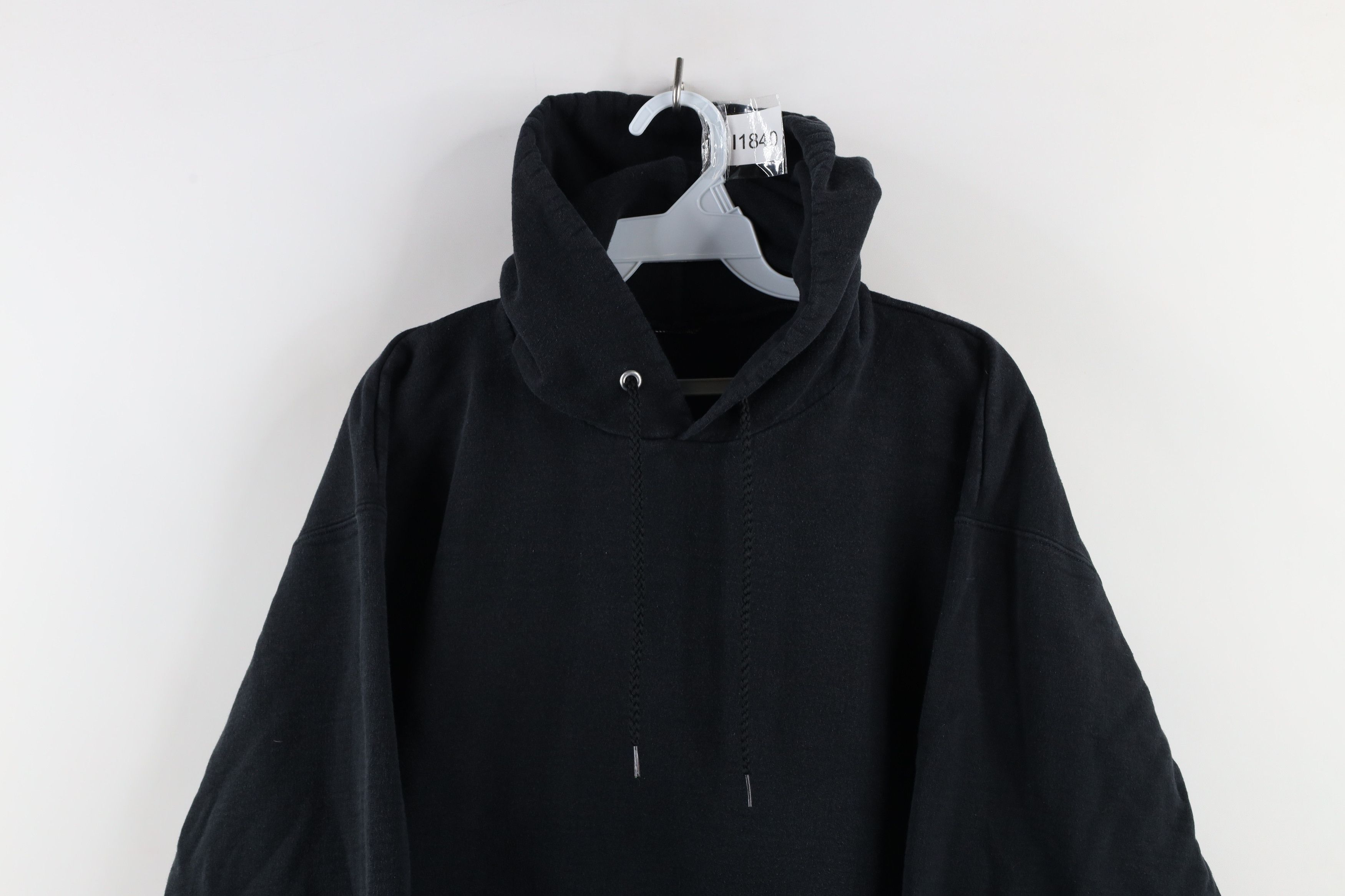 Vintage Vintage 90s Streetwear Heavyweight Hoodie Sweatshirt Black Size US M / EU 48-50 / 2 - 2 Thumbnail