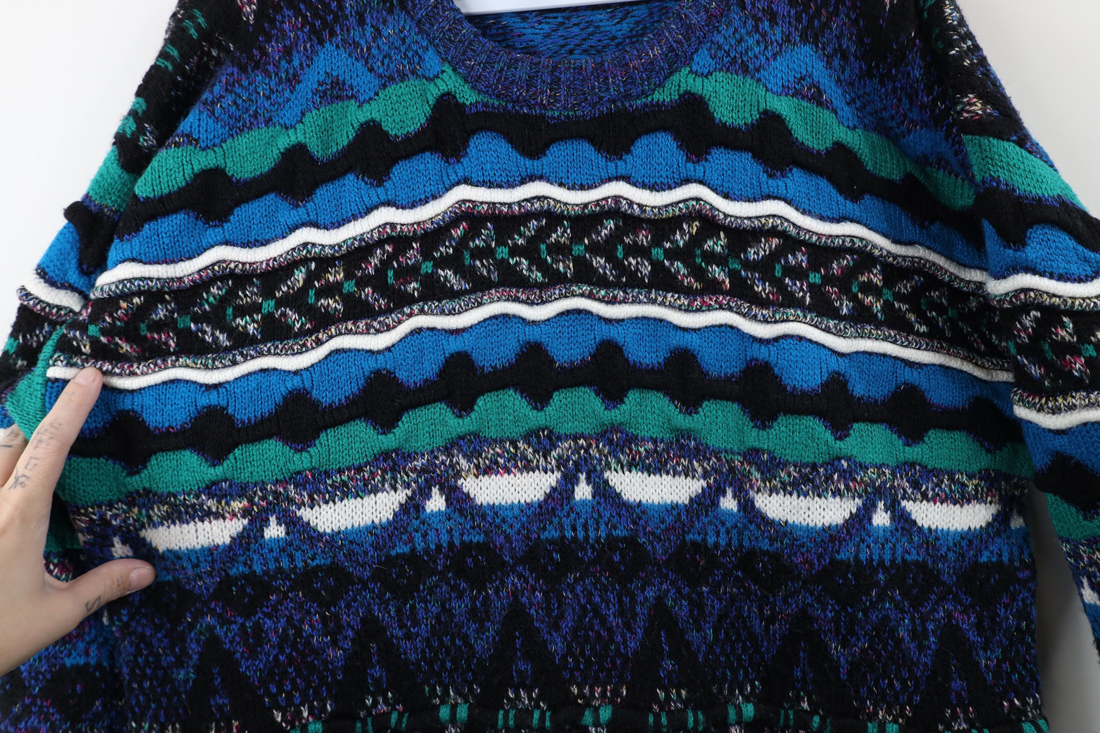 Vintage Vintage 90s Coogi Style Rainbow Knit Crewneck Sweater Size US M / EU 48-50 / 2 - 5 Thumbnail