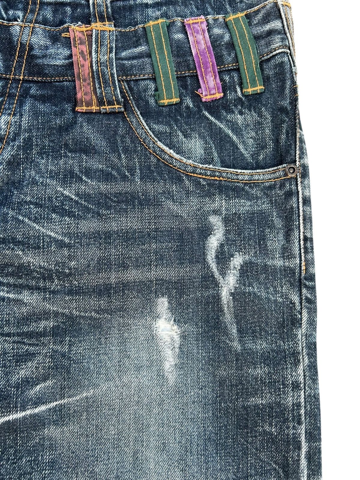Kapital Nylaus Double Waist Japanese Punk Distressed Denim Jeans Size US 34 / EU 50 - 9 Thumbnail