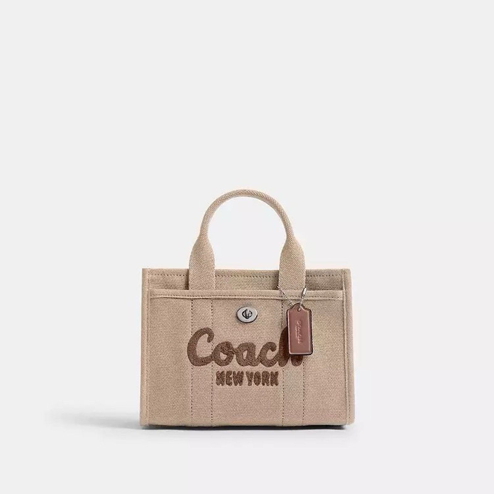 Coach NWT COACH Cargo Tote Bag 20 CZ098 Canvas Silver/Dark Natural Size ONE SIZE - 10 Thumbnail