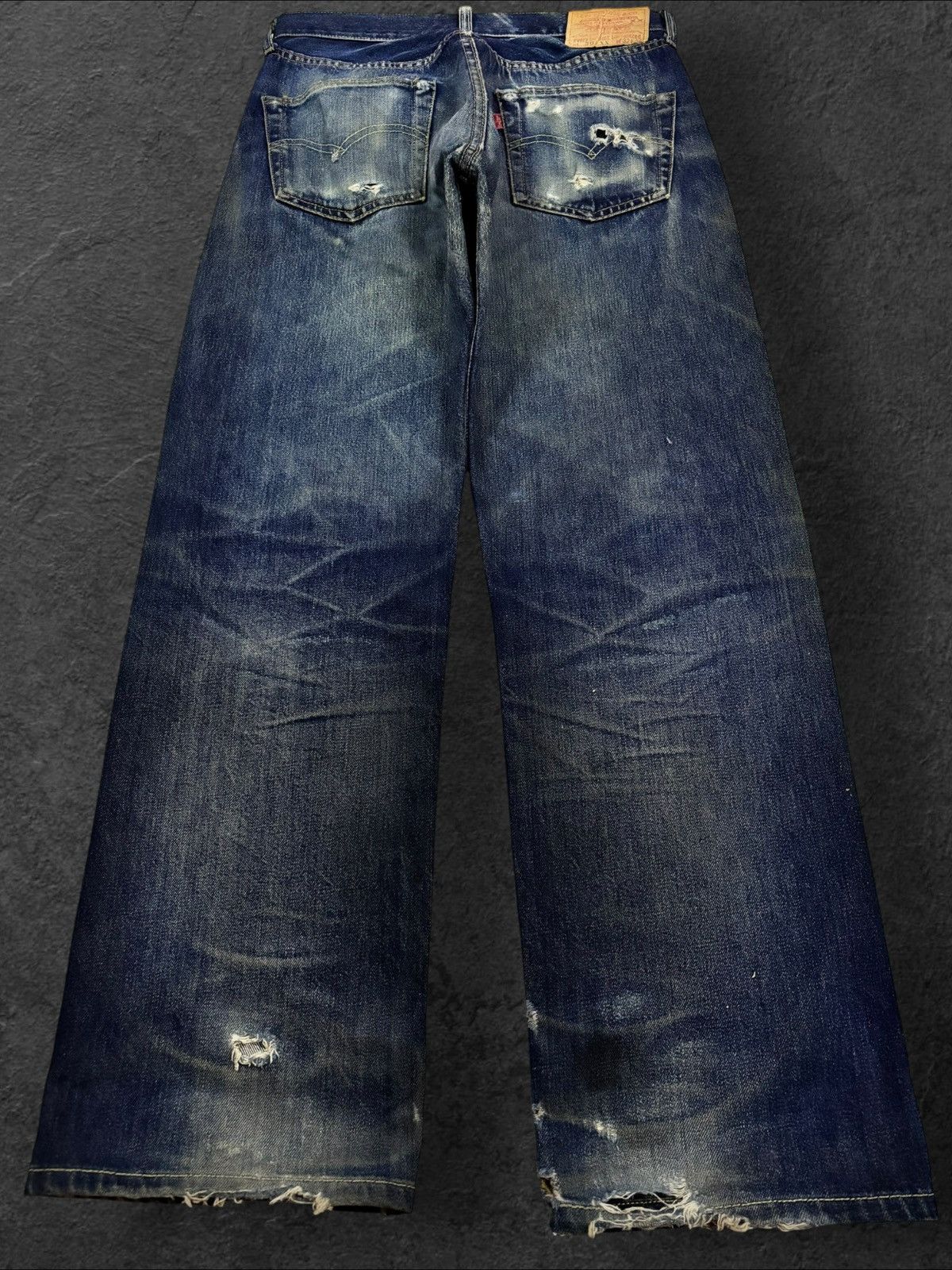 Levi's Vtg 80s US Levis Big E 501 #555 Grunge Selvedge Jeans Size US 30 / EU 46 - 3 Thumbnail