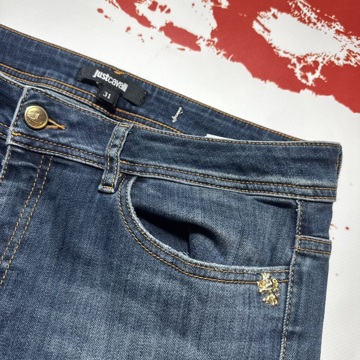 Roberto Cavalli vintage just cavalli jeans roberto cavalli big logo skinny Size 31" - 7 Thumbnail