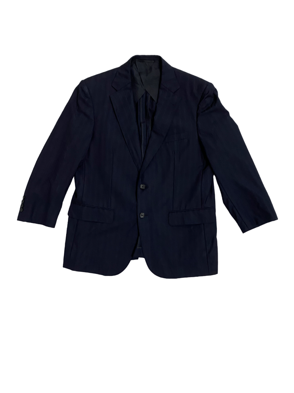 image of Burberry London Linen Blazer Suit in Black Blue, Men's (Size 42R)
