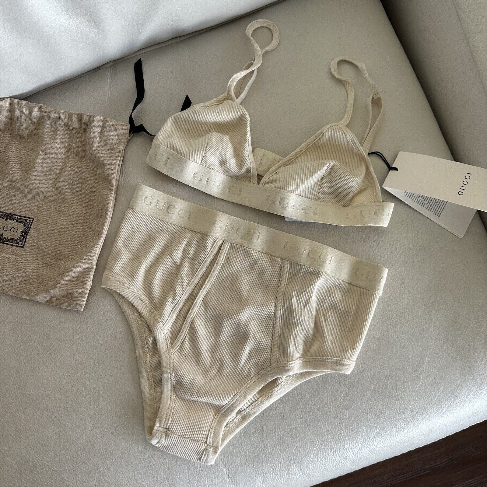 Gucci NWT GUCCI LINGERIE SET COTTON RIBBED BEIGE 100% Authentic Si Size M / US 6-8 / IT 42-44 - 5 Thumbnail