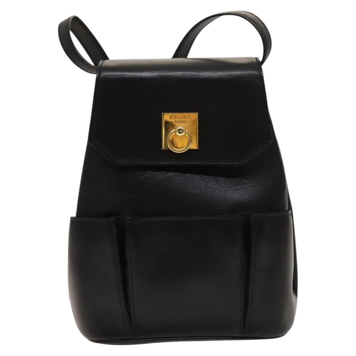 Celine CELINE Shoulder Bag Leather Black Gold Size ONE SIZE - 2 Thumbnail