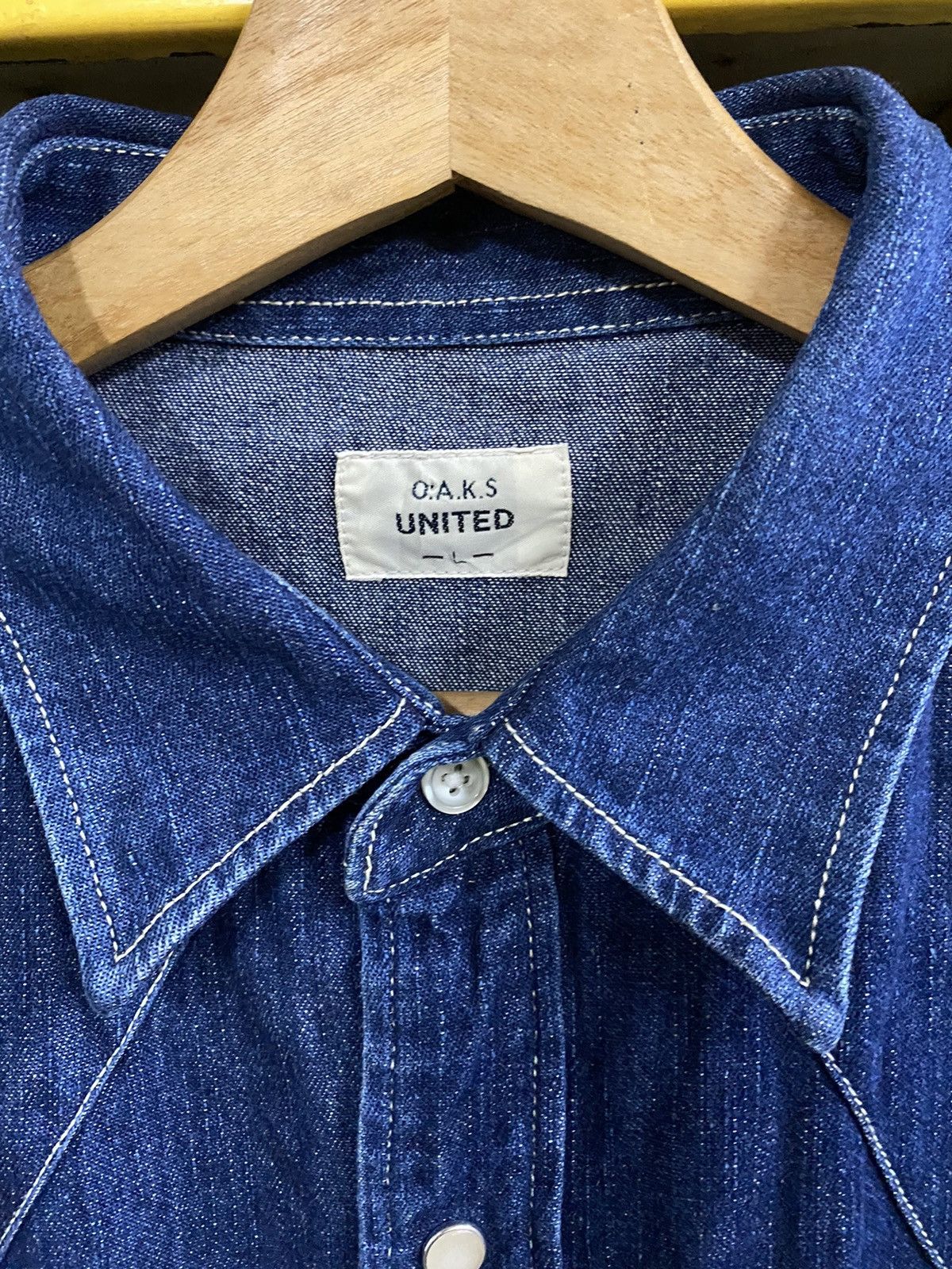 Japanese Brand Japanese O.A.K.S United Western Denim Shirt Size US L / EU 52-54 / 3 - 5 Thumbnail