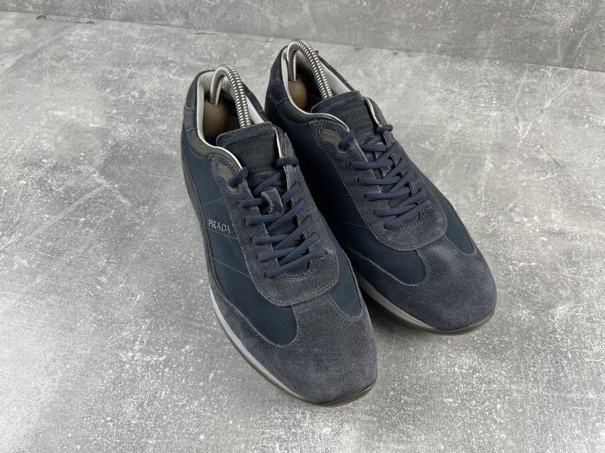 Prada × Vintage Prada Vintage Suede/Leather Navy Sneakers Shoes Size US 8.5 / EU 41-42 - 3 Thumbnail