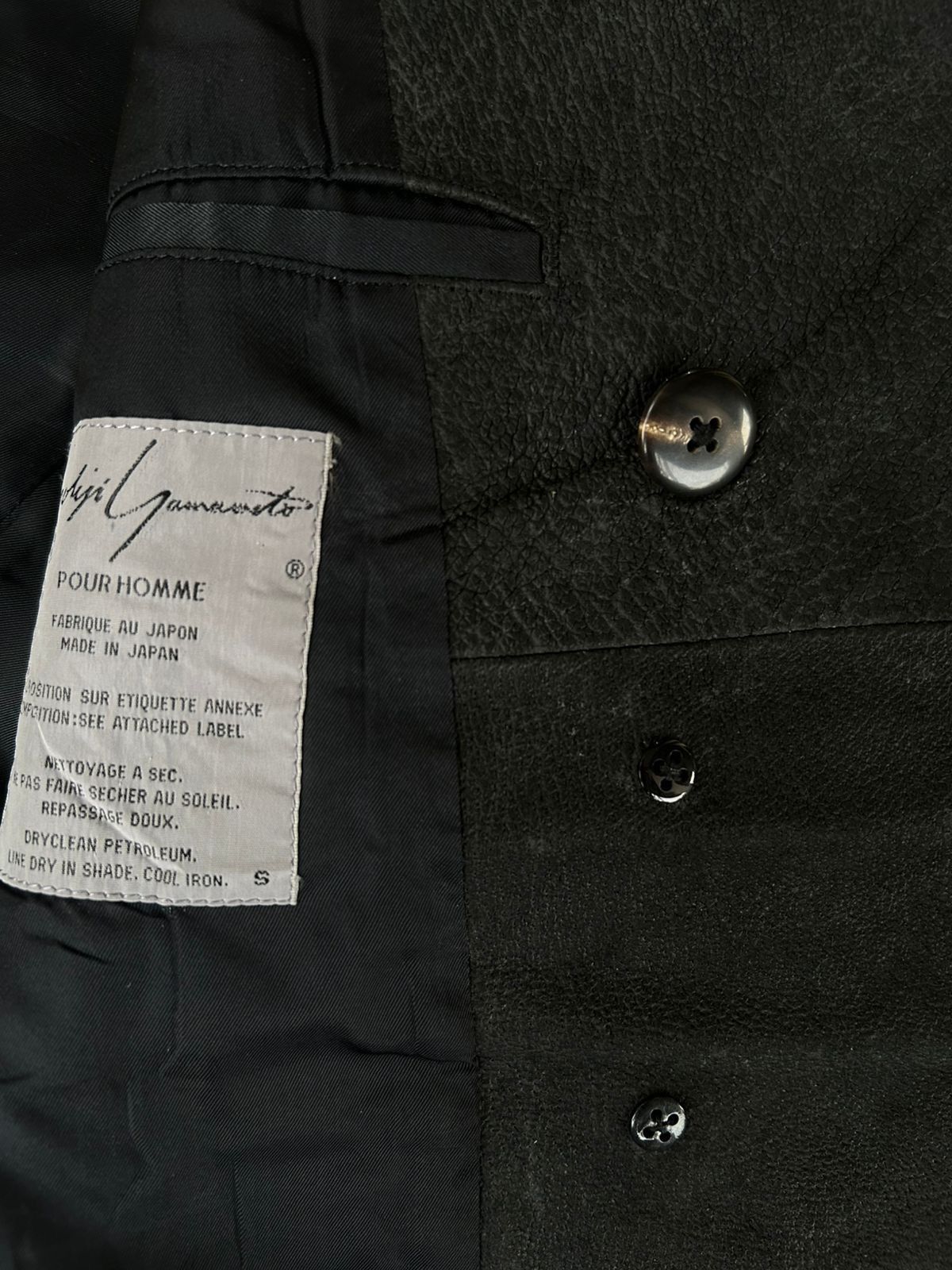 Yohji Yamamoto Yohji yamamoto pour homme leather neck wool coat Size 44S - 7 Thumbnail