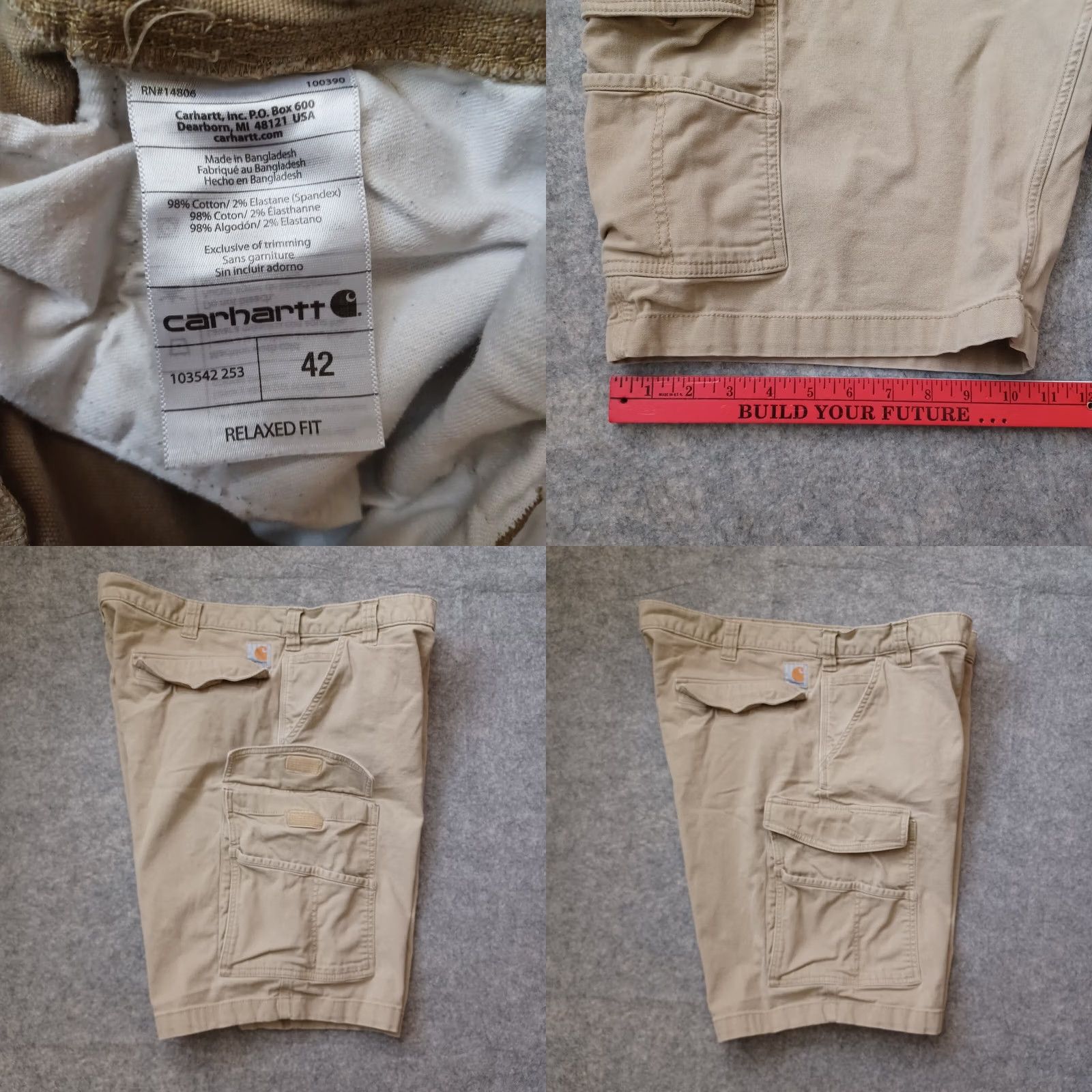 Carhartt Carhartt Cargo Shorts Mens 42 Beige Relaxed Fit Pockets Hiking Button Outdoor Cargo Shorts Beige Mens 42 Classic Outdoor Carhartt Cargo Shorts Size US 42 / EU 58 - 9 Thumbnail