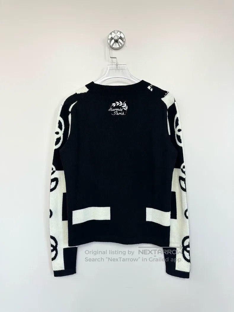 Hermes Hermes Black and White Horsewhip Dancing Cashmere Sweater Size XS / US 0-2 / IT 36-38 - 2 Thumbnail