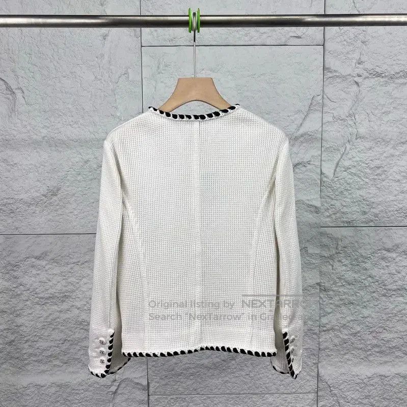 Chanel Chanel White Cotton Jacket for Women . Size L / US 10 / IT 46 - 2 Thumbnail