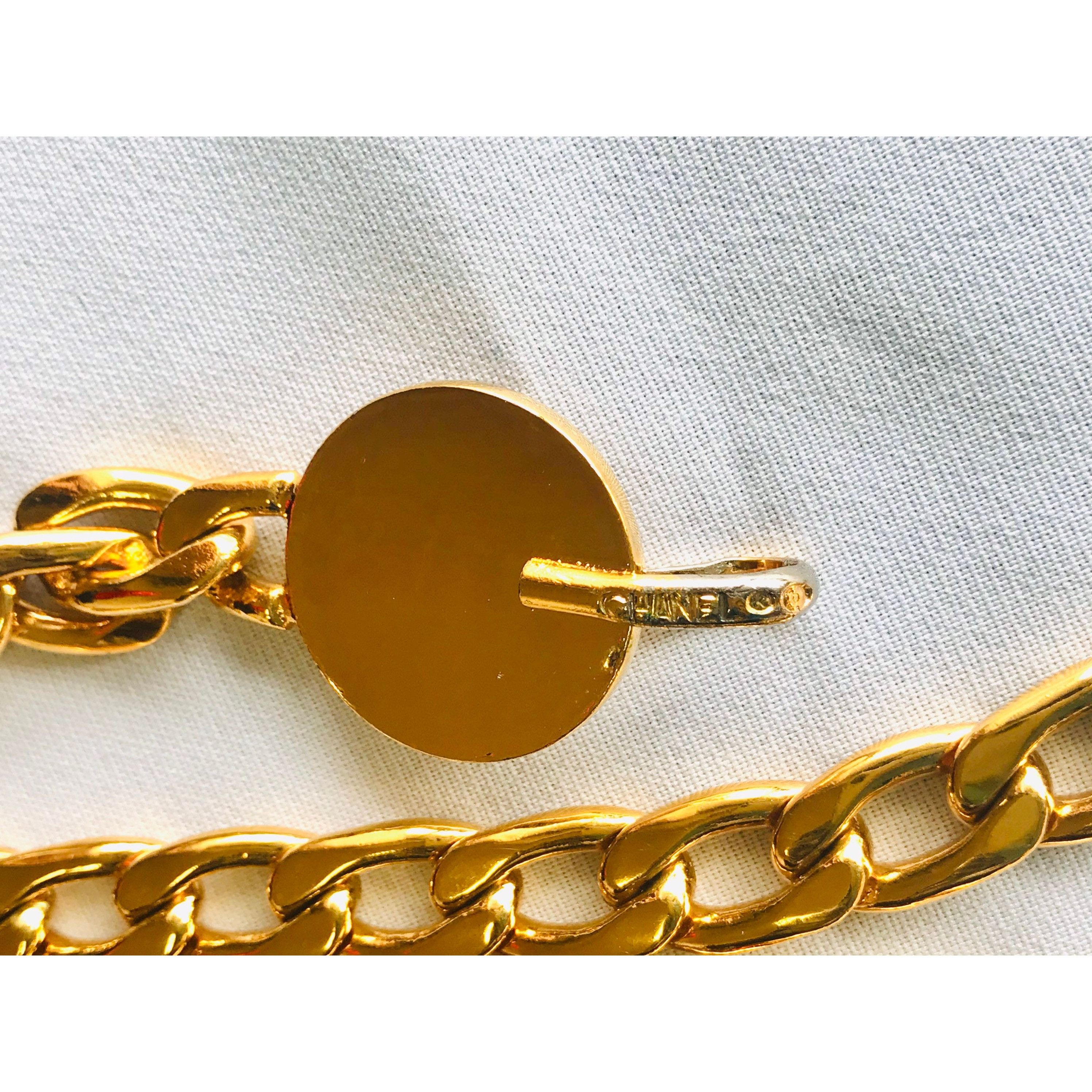 Chanel MINT. Vintage CHANEL flat golden chain belt with CC motif Size ONE SIZE - 5 Thumbnail