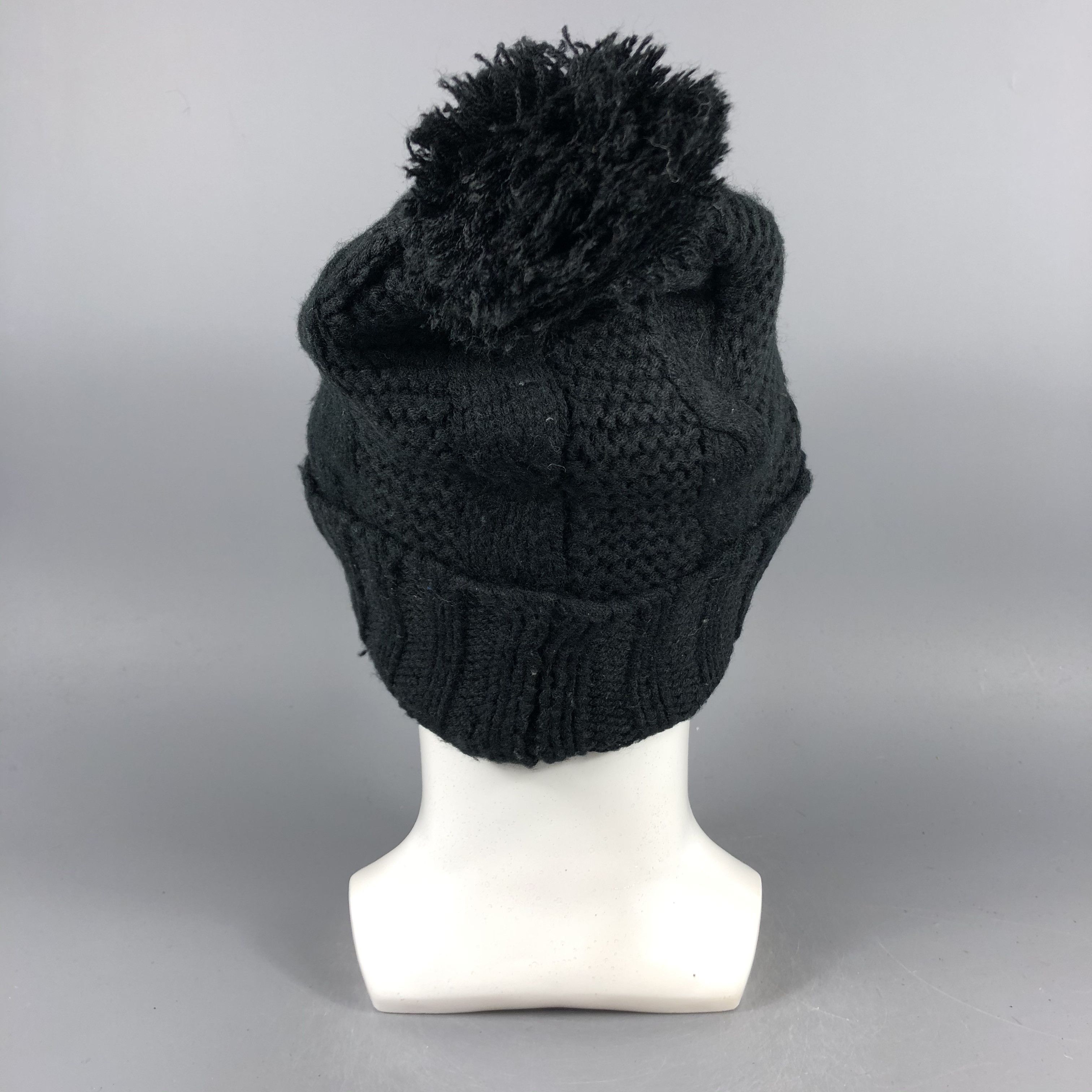 Japanese Brand × Vintage Japanese Brand Cable Knit Black Beanie Snow Cap -D1291 Size ONE SIZE - 2 Thumbnail