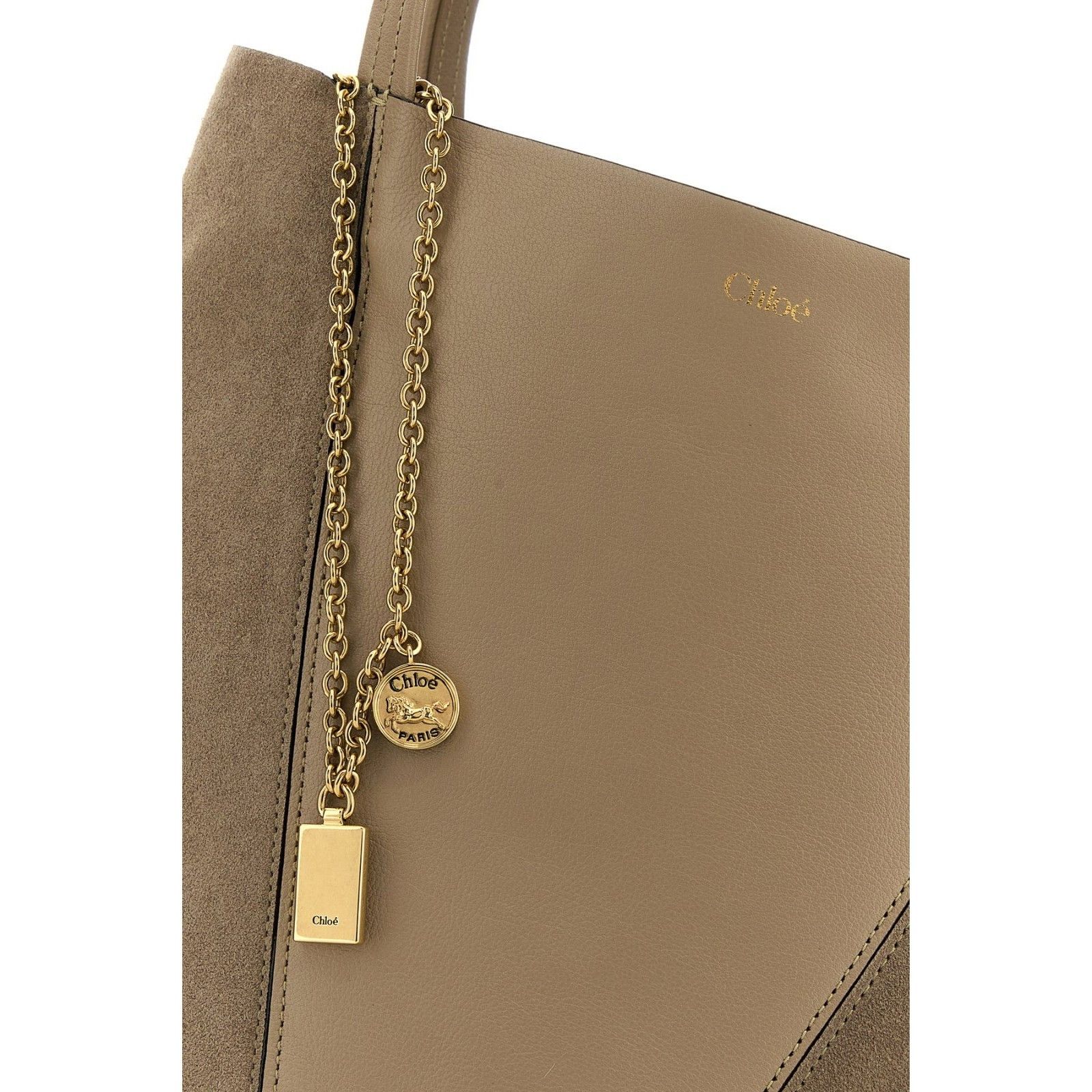 Chloe Chloe Medium Spin Boyish Brown Grained Leather/Suede Tote Ba Size ONE SIZE - 4 Thumbnail