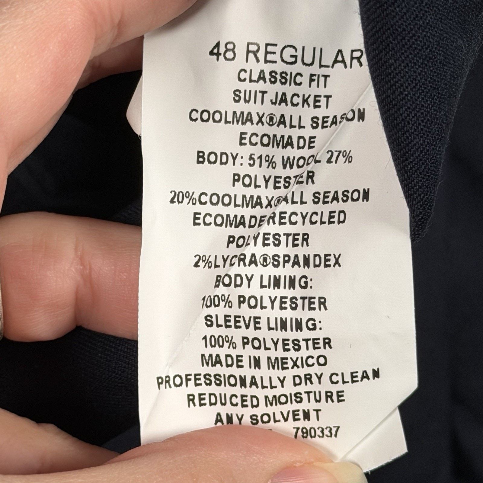 Stafford Stafford CoolMax Blazer Mens 48 Reg Sport Coat Classic Fit Size 48R - 6 Thumbnail