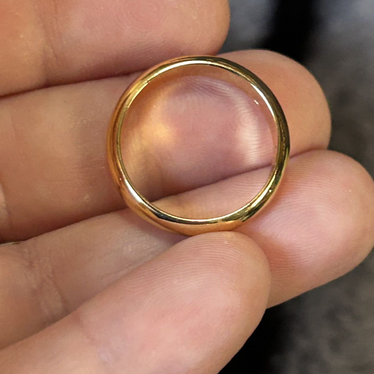 Jewelry Shiny 18kt gold plated 4mm stainless steel comfort ring 7 Size ONE SIZE - 4 Thumbnail