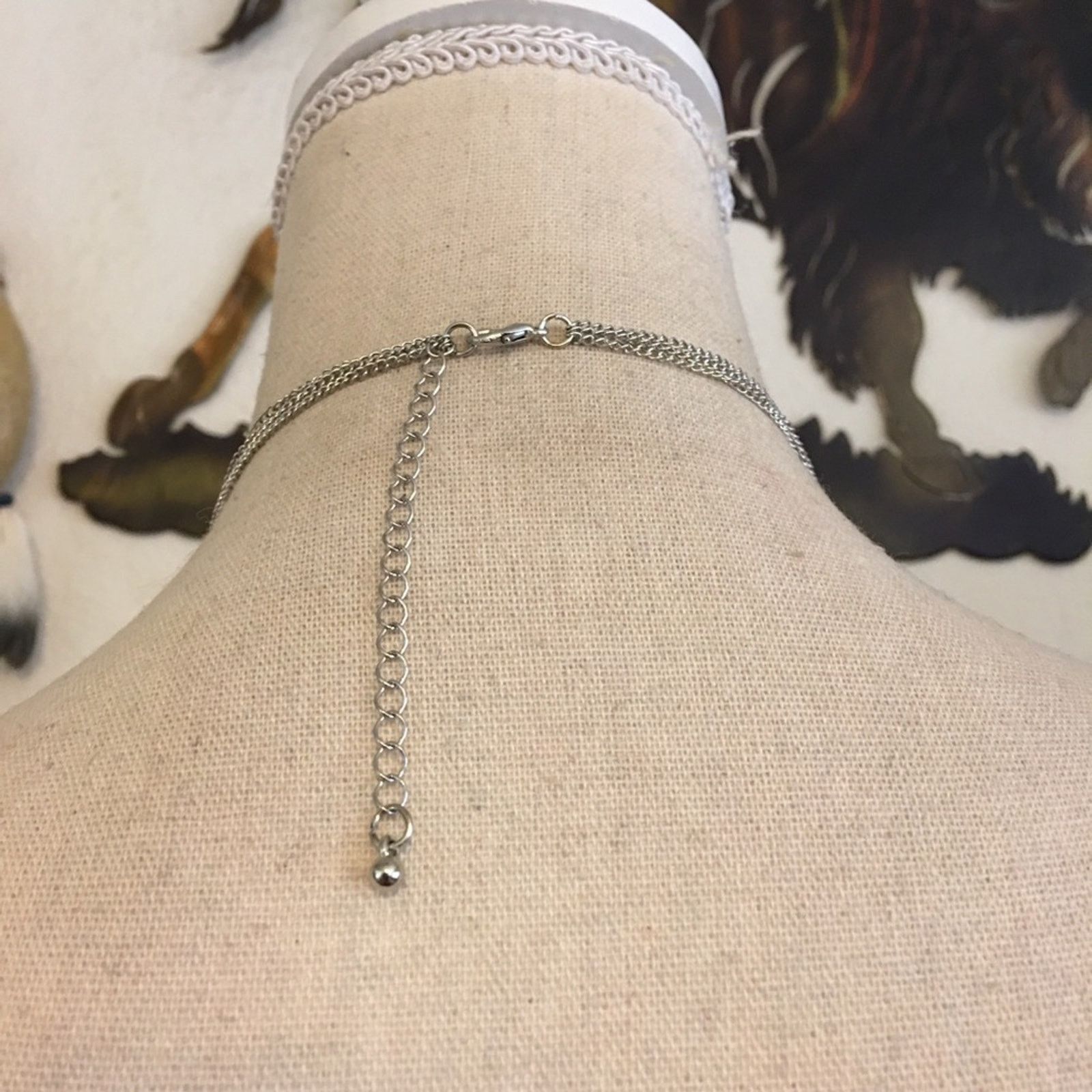 Jewelry Silver tone triple layer chain & pendant necklace Size ONE SIZE - 5 Thumbnail