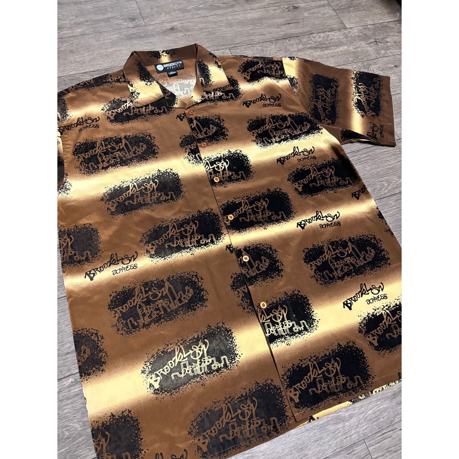 Brooklyn Xpress × Vintage Vintage Brookyn Xpress 00s Button Shirt Brown Sz XXL Size US XXL / EU 58 / 5 - 2 Thumbnail