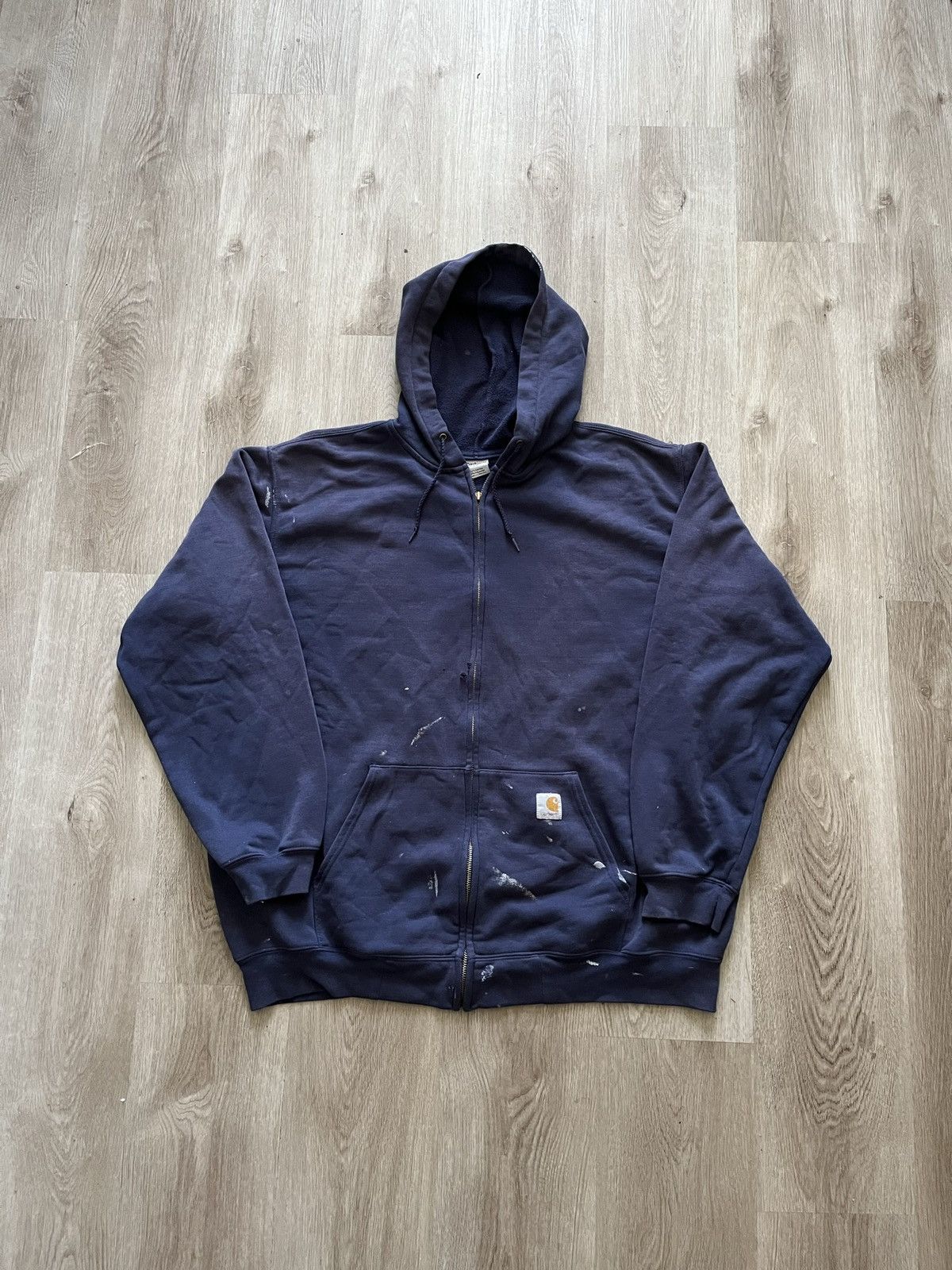 Carhartt Vintage Worn In Navy Blue Carhartt Zip Up Hoodie Size US XXL / EU 58 / 5 - 1 Thumbnail