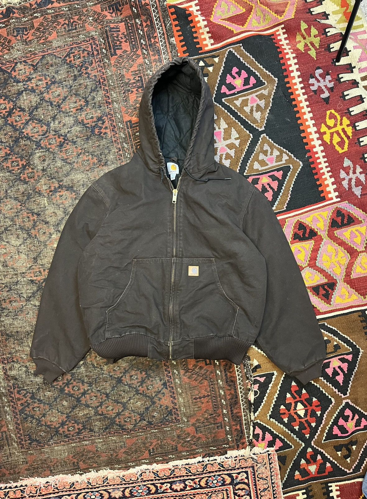 image of Carhartt Zip Up Jacket in Brown, Men's (Size Large)