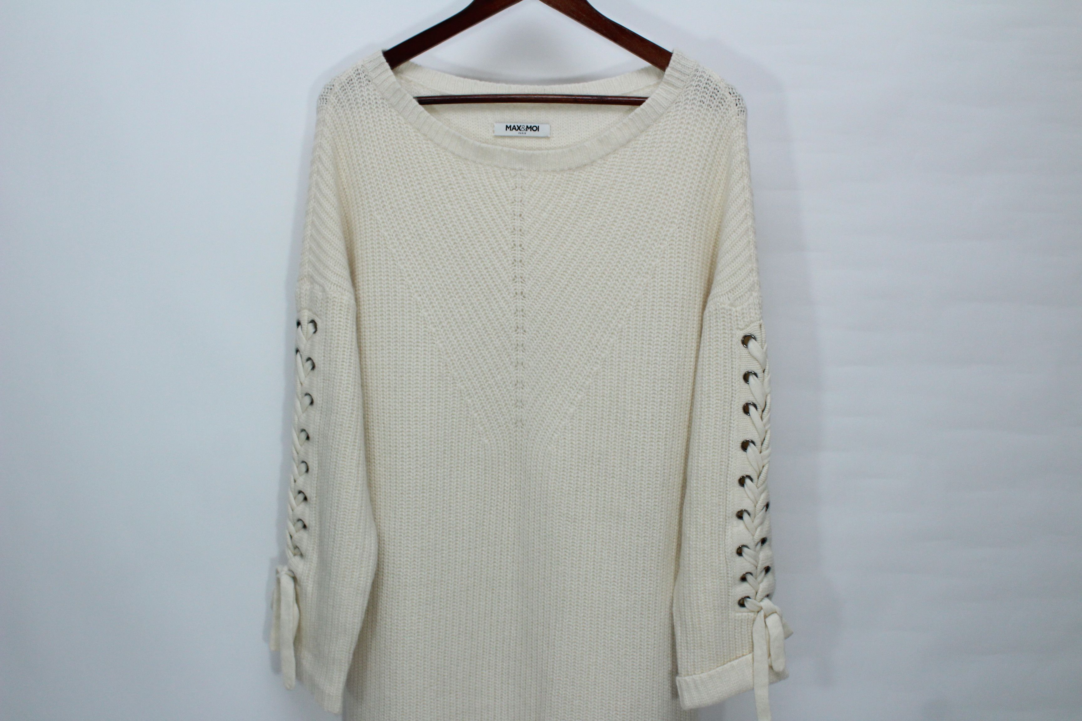 Other Max & Moi Paris 100% Cashmere Lace-Up Sweater Dress Size M / US 6-8 / IT 42-44 - 2 Thumbnail
