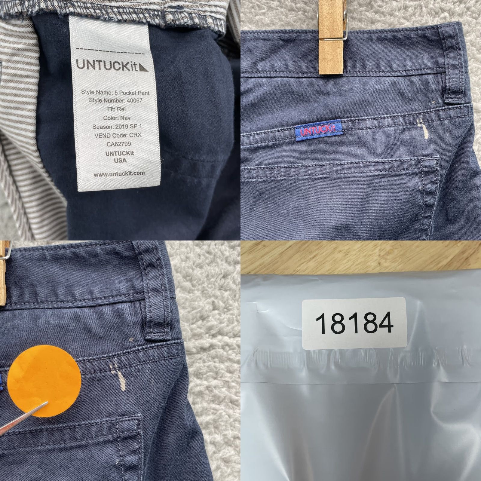 Peter Millar UnTUCKit Pants Men's 38x30* Blue 5-Pocket Classic Academia Preppy Casual Office Shirt? Size US 38 / EU 54 - 8 Thumbnail