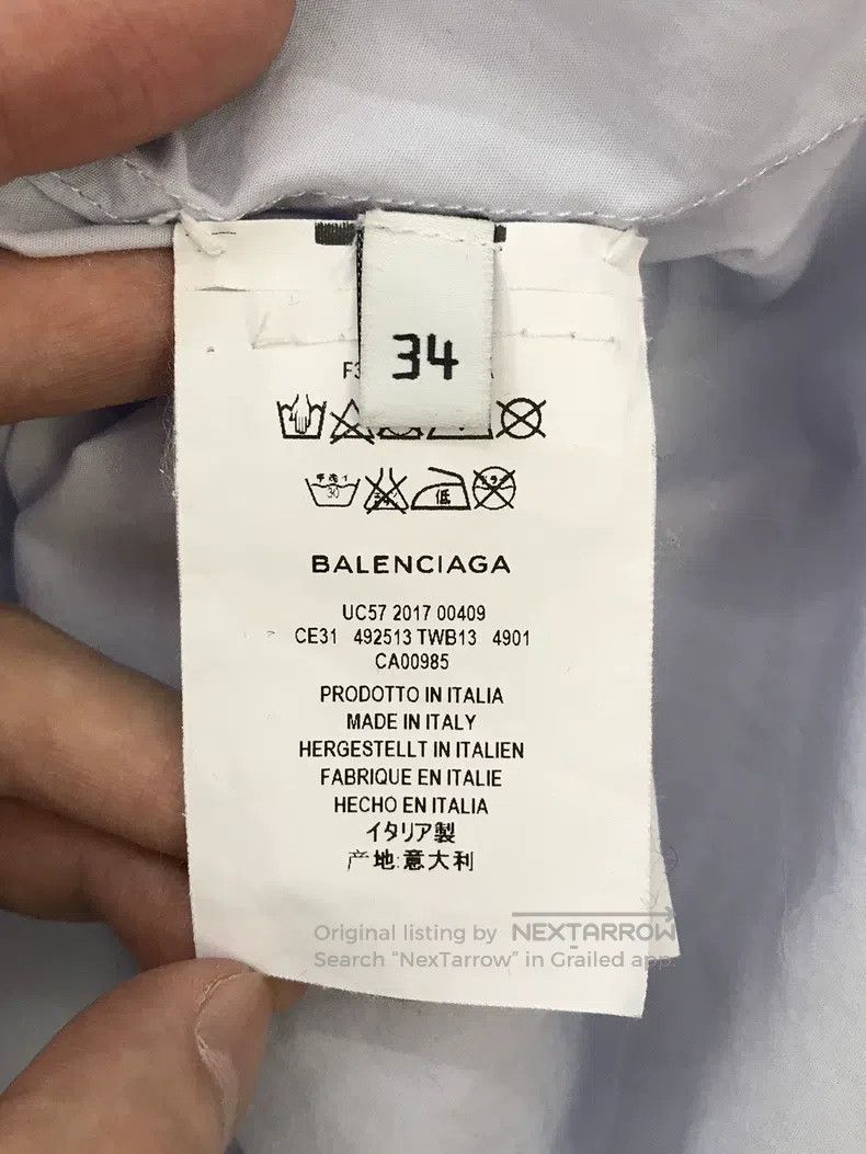 Balenciaga Balenciaga Letter logo shirt with a tied neckline design Size XXS / US 00 / IT 34 - 4 Thumbnail