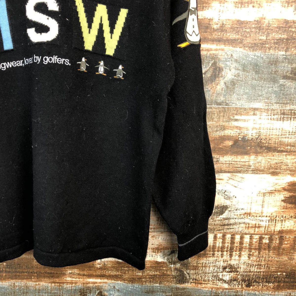 Homespun Knitwear × Japanese Brand × Vintage MSW munsingwear Black Knitwear sweatshirt #A1560 Size US S / EU 44-46 / 1 - 8 Thumbnail