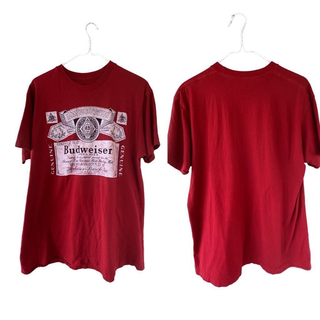 Budweiser Budweiser Beer Red T-Shirt Size Large Men Size US L / EU 52-54 / 3 - 1 Thumbnail