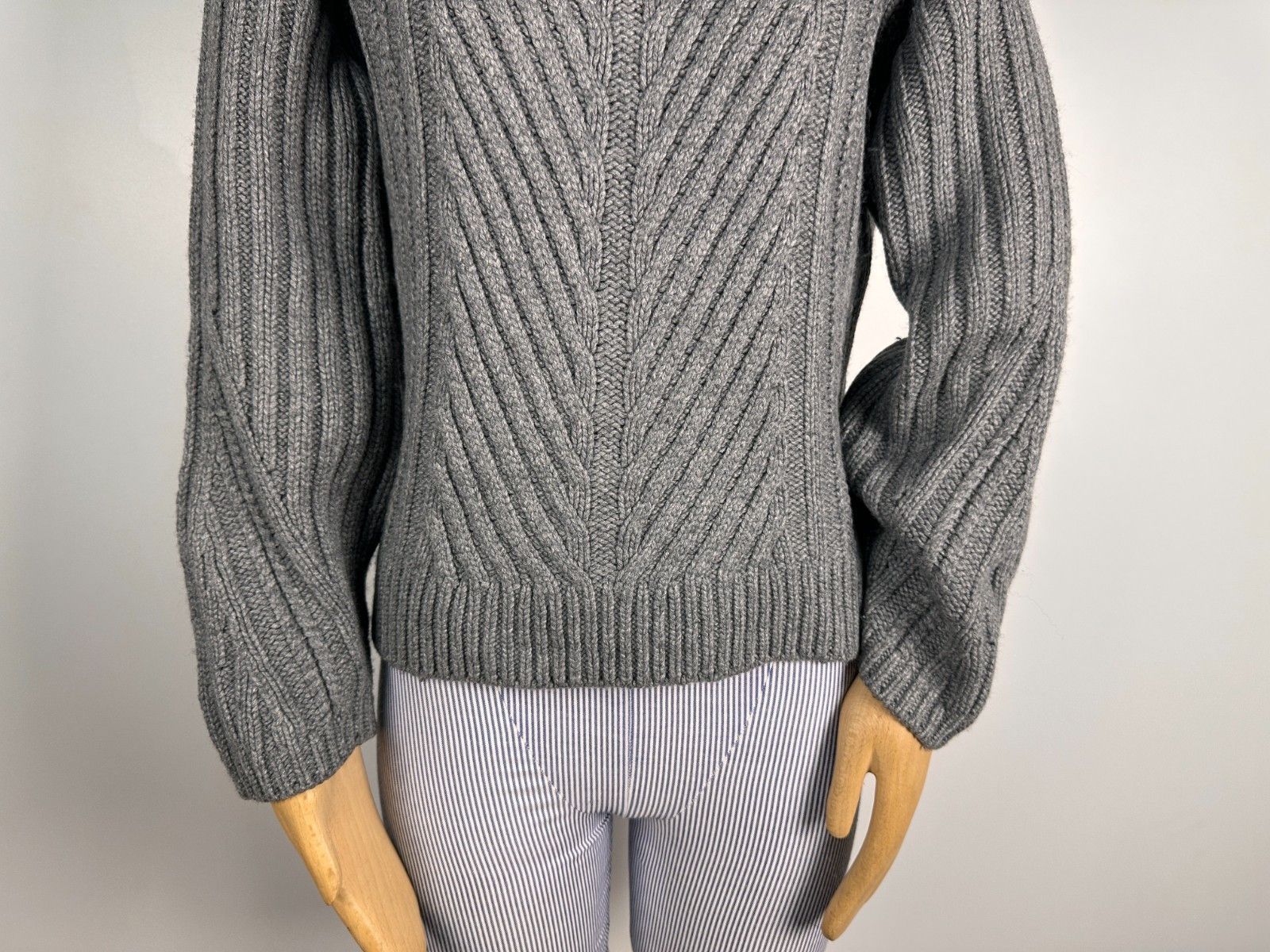 Massimo Dutti Massimo Dutti Italian Yarn Cable Knit Wool Jumper Sweater XS Size XS / US 0-2 / IT 36-38 - 3 Thumbnail