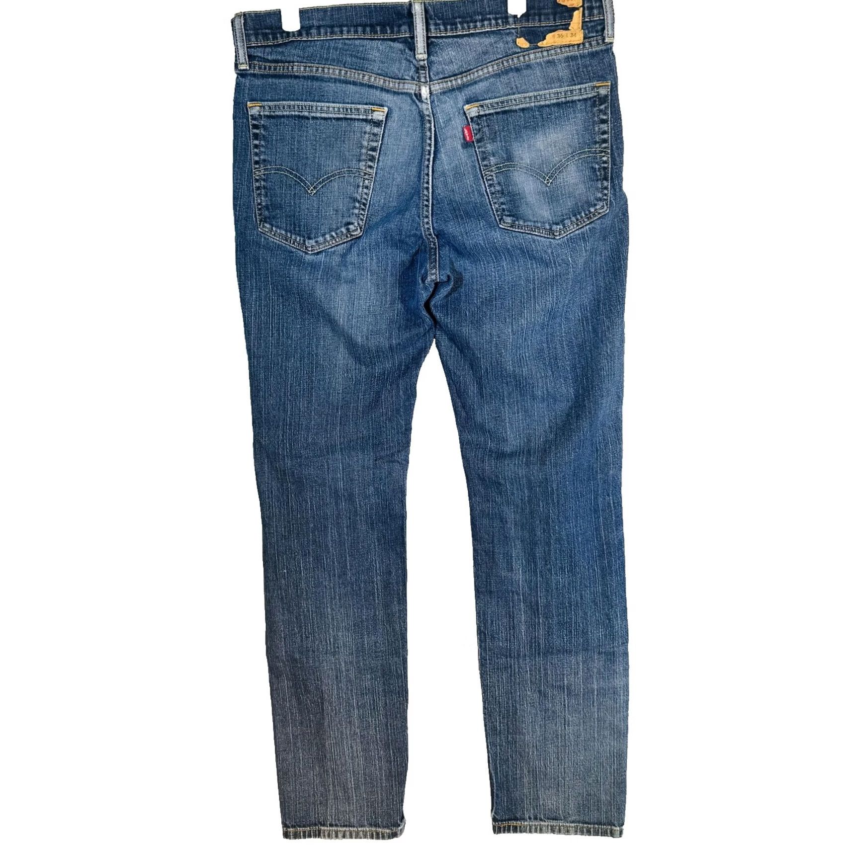 Levi's Levi's Jeans S40175 Slim Tapered Zip Fly 36x34 Blue Medium Wash Denim 5-Pocket Logo 99% Cotton Size US 36 / EU 52 - 6 Thumbnail