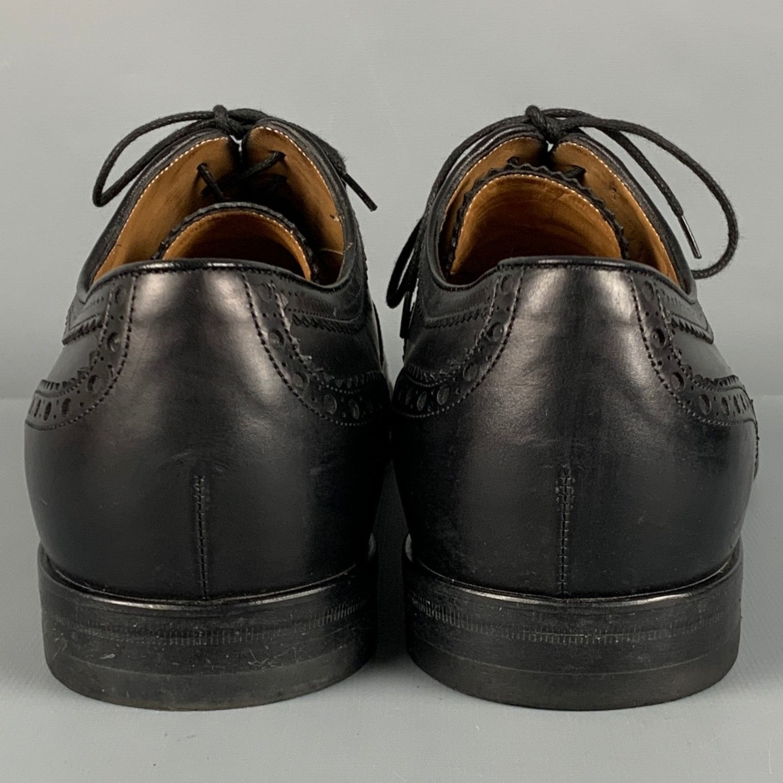 Gucci GUCCI Black Perforated Leather Oxford Cap Toe Lace Up Shoes Size US 9.5 / EU 42-43 - 3 Thumbnail