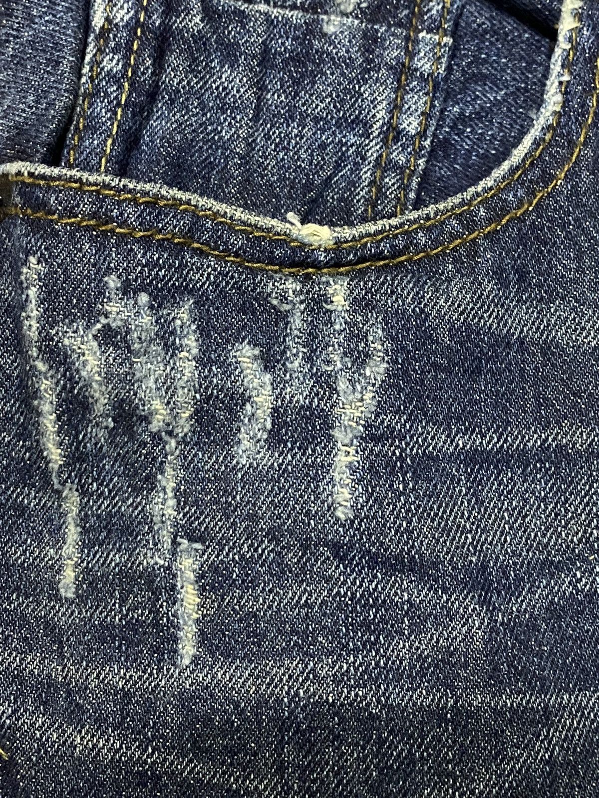 Aeropostale Vintage Aeropostale Slim bootcut Blue Wash Distressed Jeans Size US 34 / EU 50 - 12 Thumbnail