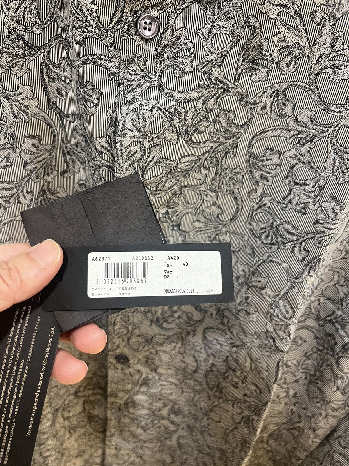 Versace Baroque print shirt collar size40 Size US M / EU 48-50 / 2 - 2 Thumbnail