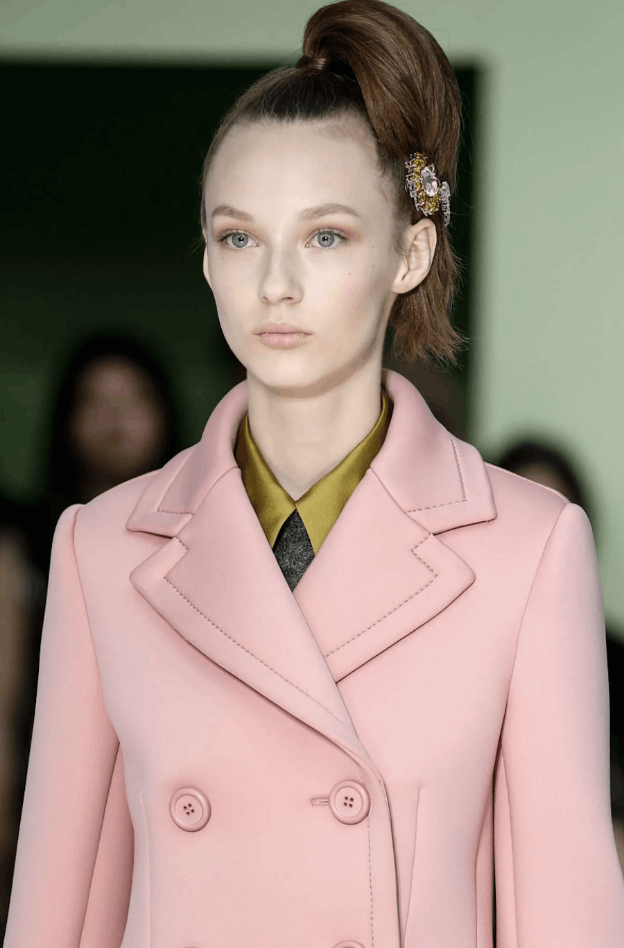 Prada Prada Fall 2015 Chartreuse Green Silk Shirt Size S / US 4 / IT 40 - 2 Thumbnail