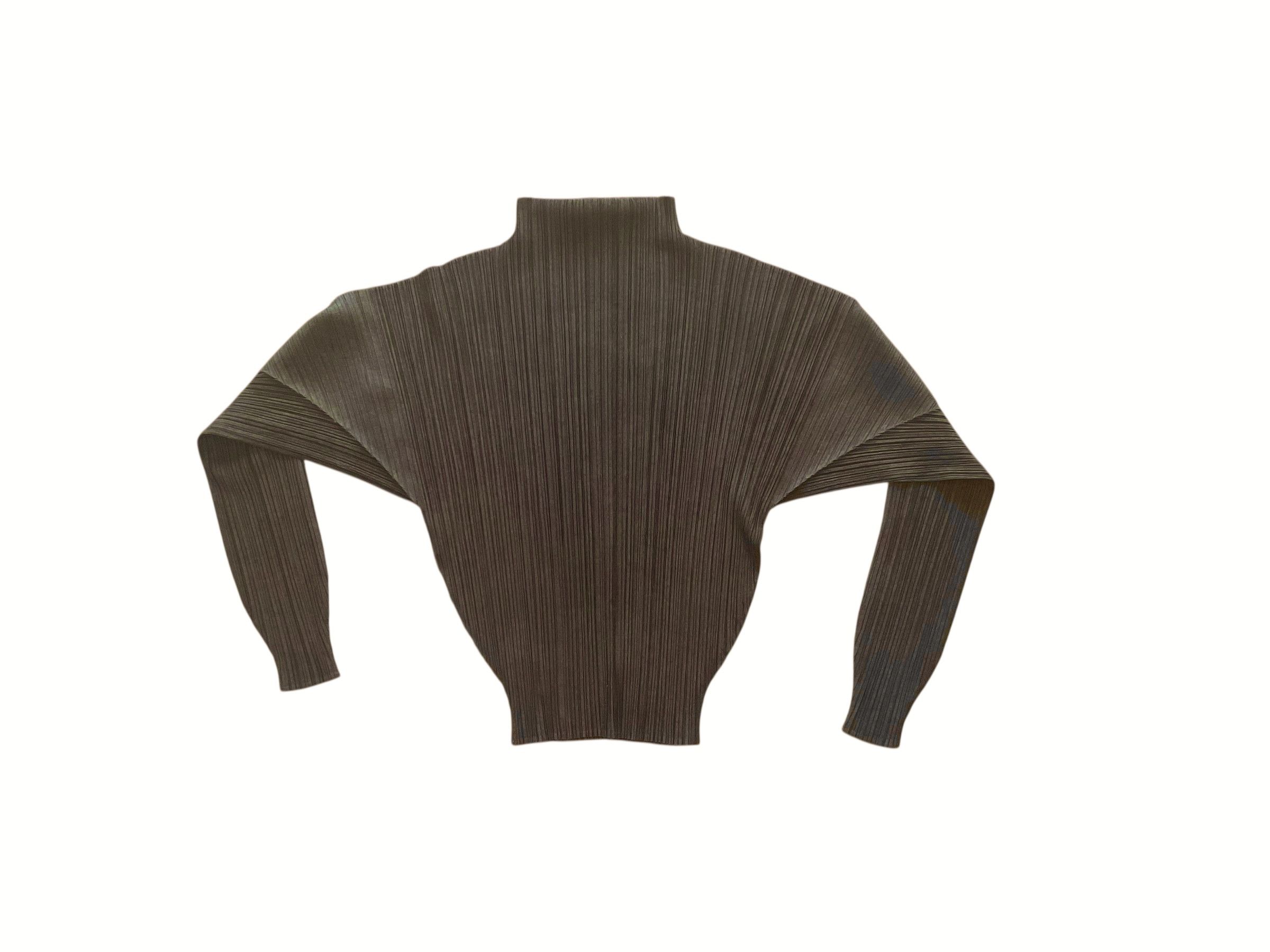 Issey Miyake × Pleats Please Issey Miyake Issey Miyake Pleats Please | Brown Turtleneck Top Size M / US 6-8 / IT 42-44 - 2 Thumbnail