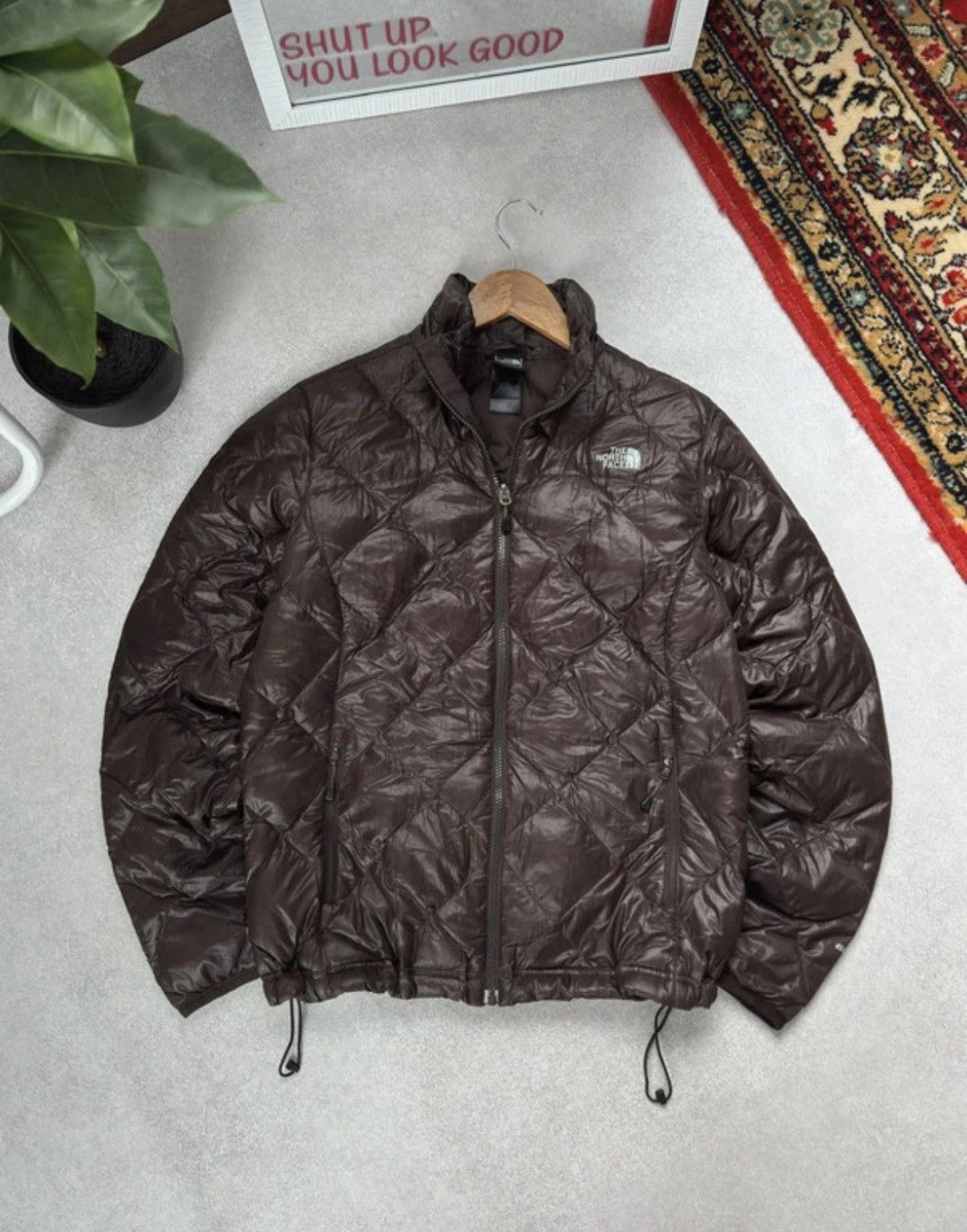 The North Face The North Face 600 Brown Micro Puffer Down Jacket Woman Size L / US 10 / IT 46 - 1 Thumbnail