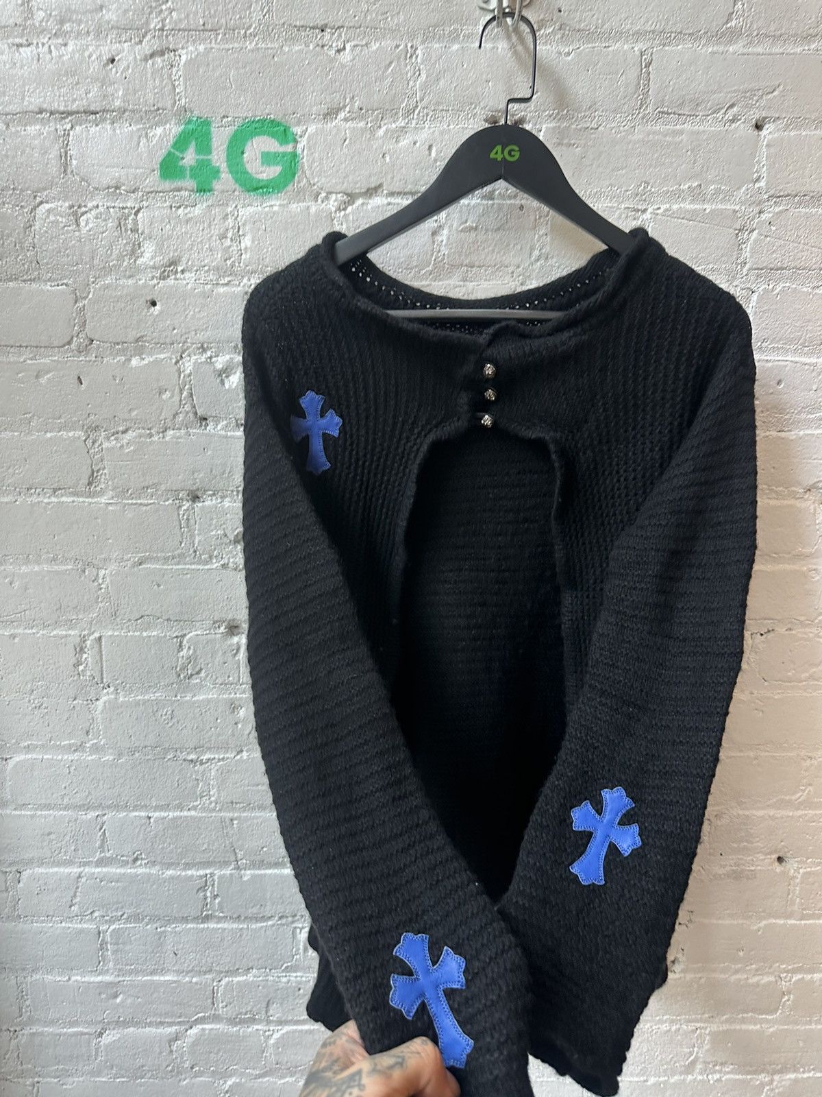 Chrome Hearts CHROME HEARTS 1:1 CASHMERE CROSS PATCH SWEATER Size US S / EU 44-46 / 1 - 1 Thumbnail