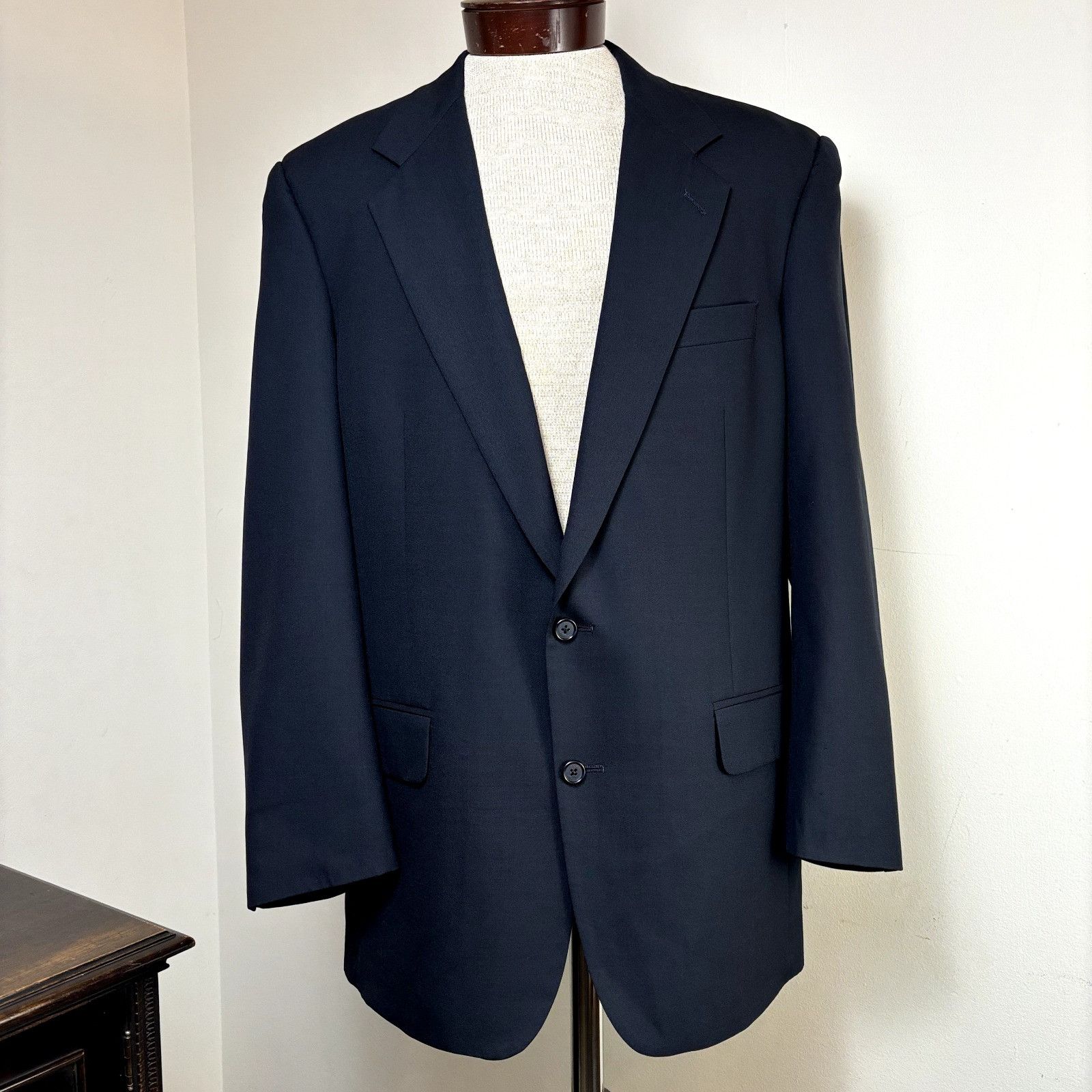 Burberry Burberrys Men's Sport Coat Blazer Navy Blue Size 44 Super 10 Size 42S - 2 Thumbnail