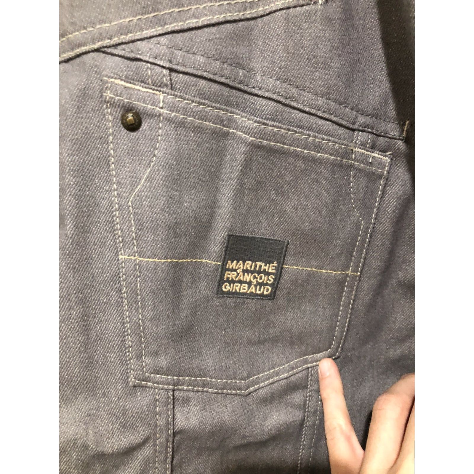 Denime VINTAGE Girbaud X Front Denim Jacket Gray 2XL Men Jacket Biker 90s Distressed Casual Front Pocketed - 2000s Marithe Francois Girbaud Size US 39 - 2 Thumbnail
