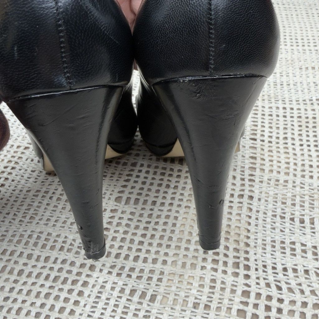 Franco Sarto Franco Sarto Womens 8 Napoli Pump Black Leather Heel (8.5) Size US 8 / IT 38 - 7 Thumbnail