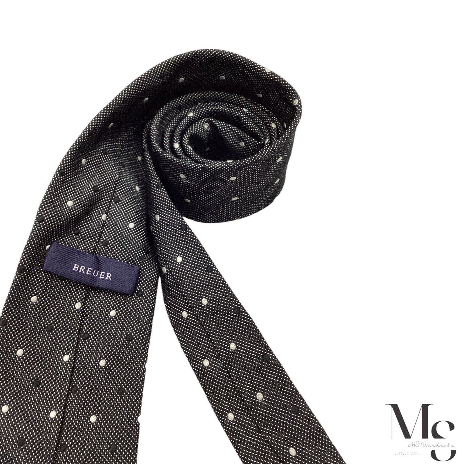Breuer BREUER XL Gray Polka Dot Luxury Silk Tie Hand Made In Italy Size ONE SIZE - 4 Thumbnail